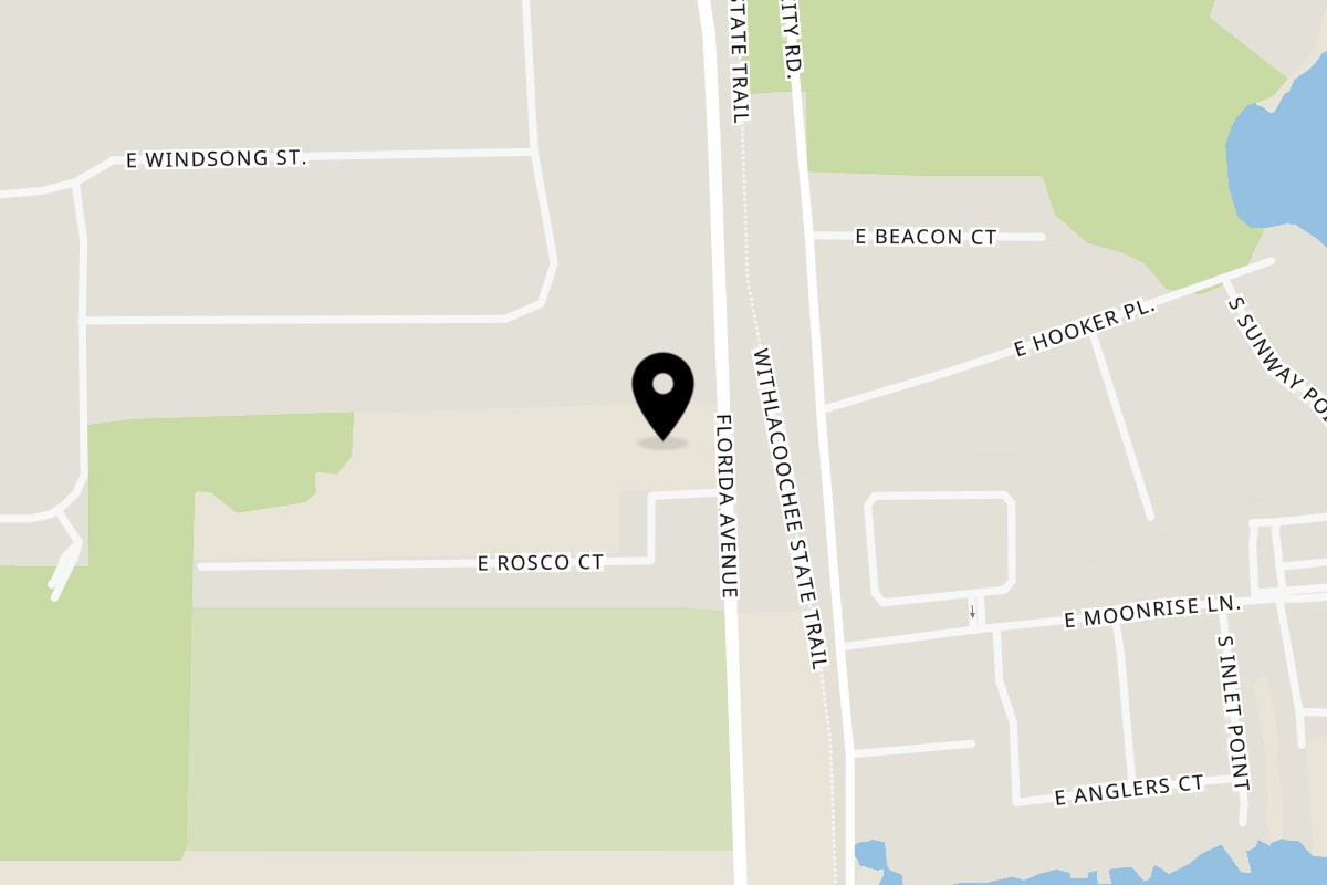 Map showing the location of Pudgee's Eatery and Market on 8435 E Rosko Ct in Floral City